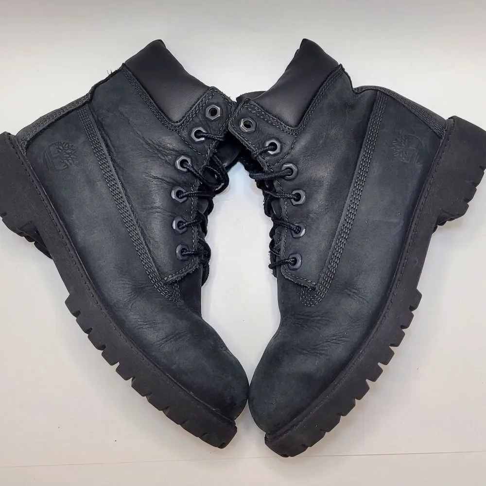 Timberland Junior's Size 4 Black Nubuck Waterproof Boots